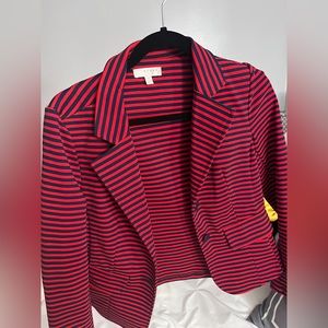Navy blue/red striped blazer
